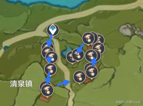 原神慕风蘑菇与塞西莉亚花采集路线