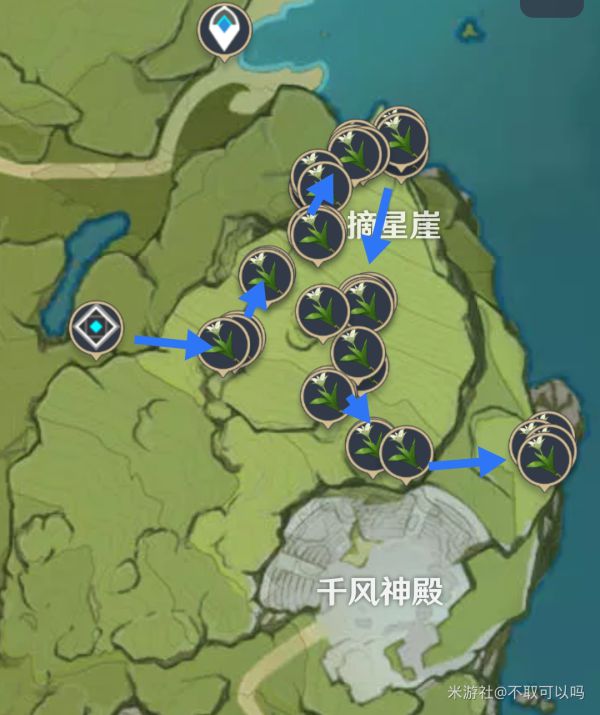 原神慕风蘑菇与塞西莉亚花采集路线