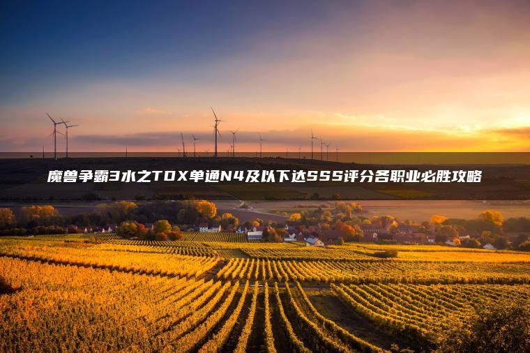 魔兽争霸3水之TDX单通N4及以下达SSS评分各职业必胜攻略