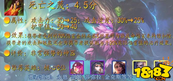 云顶之弈死亡之蔑给谁用