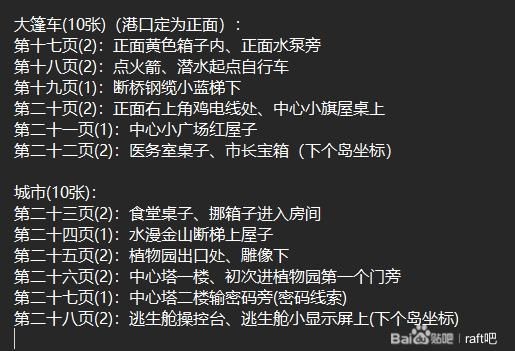 木筏生存全字条获取地点说明
