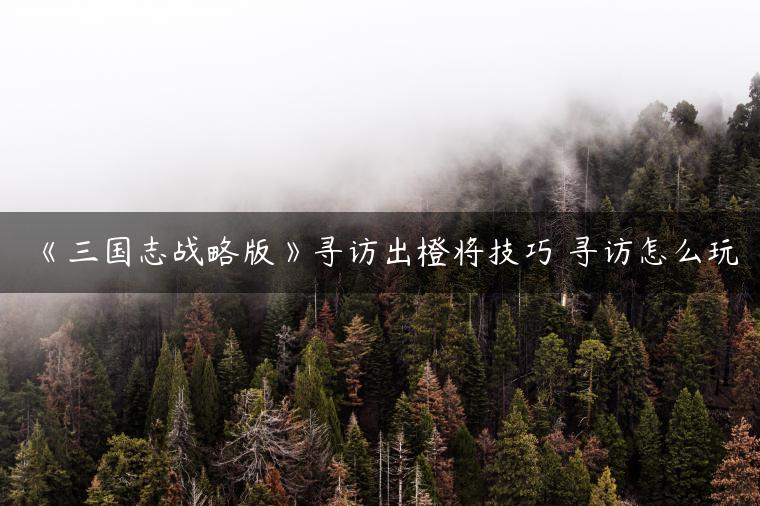 《三国志战略版》寻访出橙将技巧 寻访怎么玩