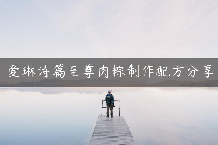 爱琳诗篇至尊肉粽制作配方分享