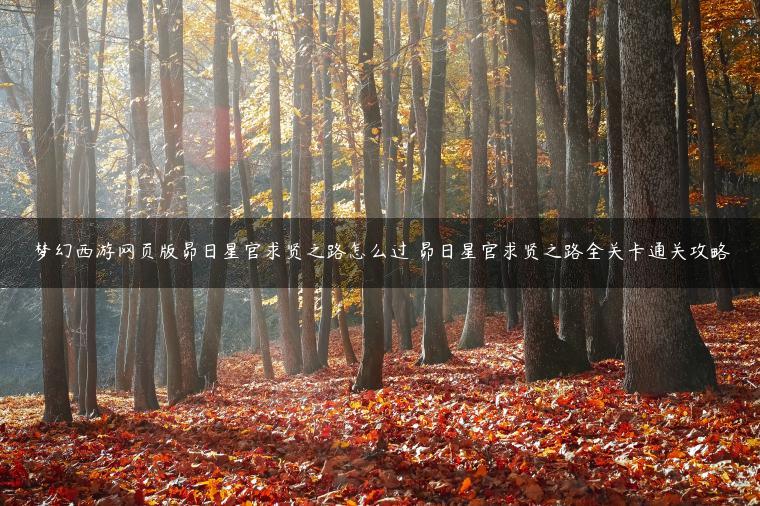 梦幻西游网页版昴日星官求贤之路怎么过 昴日星官求贤之路全关卡通关攻略